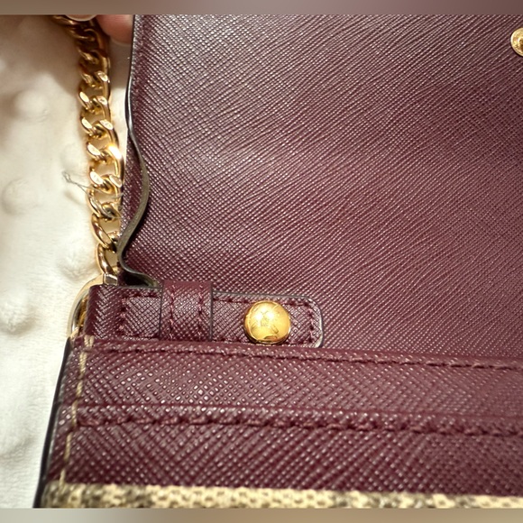 Michael Kors Wine and Tan Crossbody Bag - Picture 6 of 10